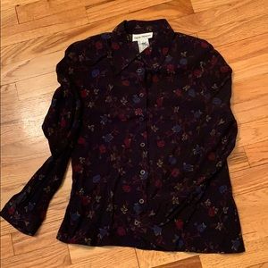 Rena Rowan rayon button down blouse- size 8